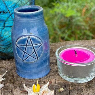 Luna Ignis Luna Ignis Ceramic  Small Witch Bottle Blue For Water