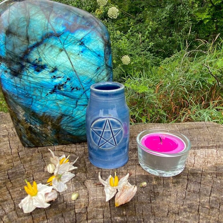Luna Ignis Luna Ignis Ceramic  Small Witch Bottle Blue For Water