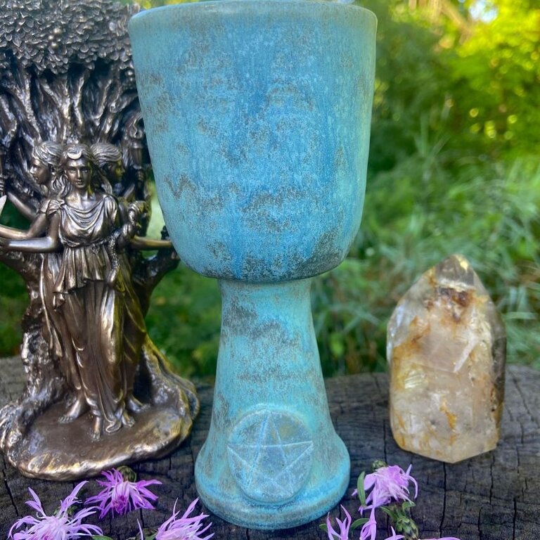 Luna Ignis Luna Ignis Ceramic Chalice Turquoise Pentacle