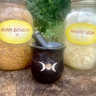 Luna Ignis Triple Moon Mother of Pearl Inlay Mortar & Pestle