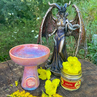 Luna Ignis Luna Ignis Ceramic Incense Burner Pink And Blue Triskelion