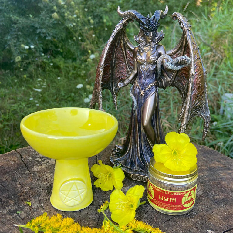 Luna Ignis Luna Ignis Ceramic Incense Burner Yellow Pentacle