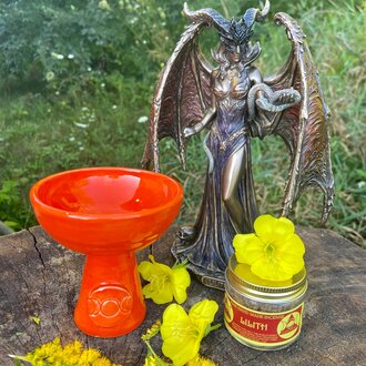 Luna Ignis Luna Ignis Ceramic Incense Burner Orange Triple Moon