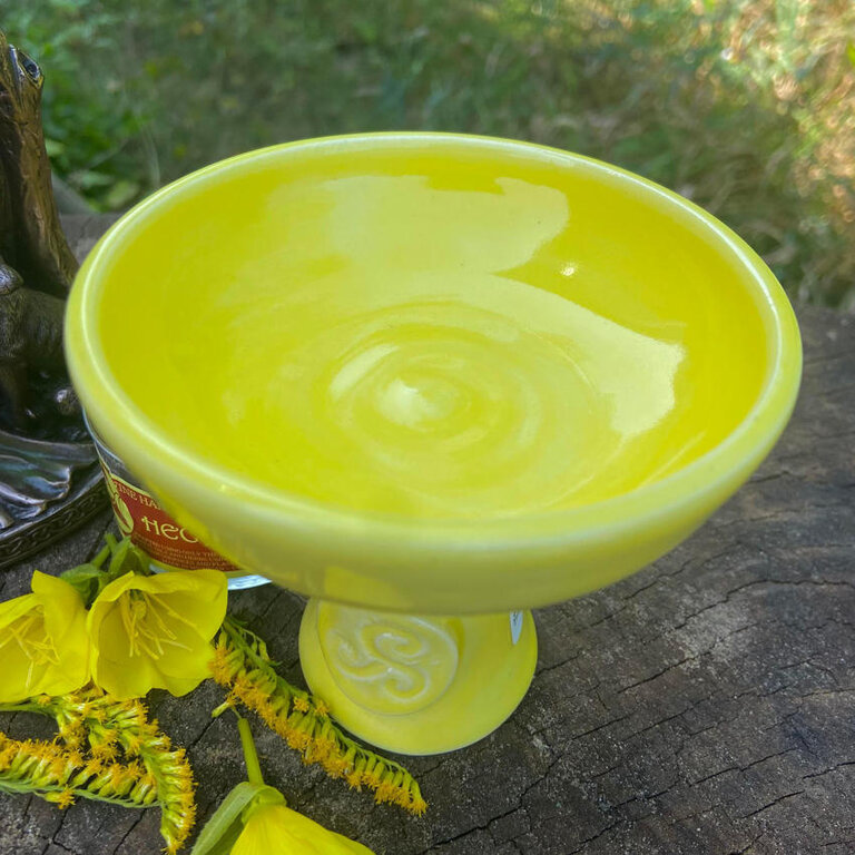 Luna Ignis Luna Ignis Ceramic Incense Burner Yellow Triskelion