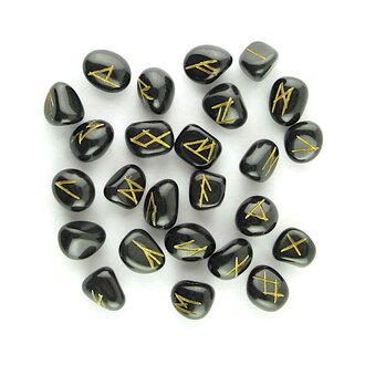 Luna Ignis Black Agate Rune Set