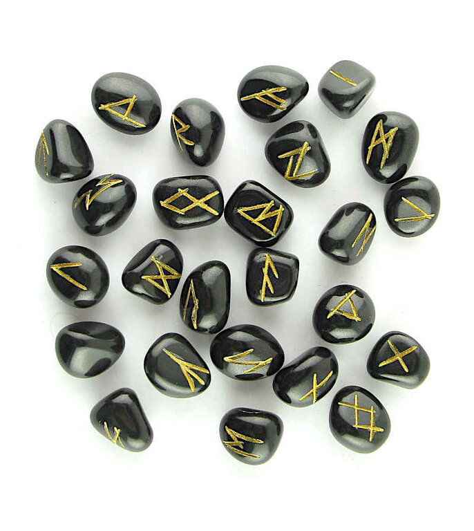 Luna Ignis Black Agate Rune Set