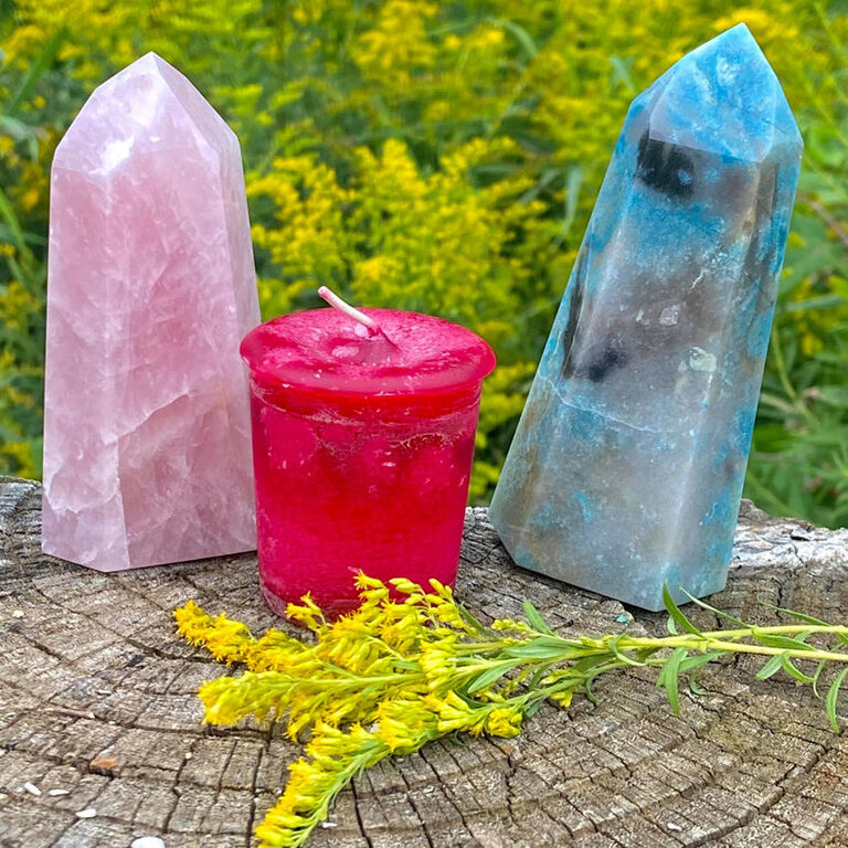 Luna Ignis Crystal Journey Reiki Charged Herbal Magic Spell Votives - Seduction