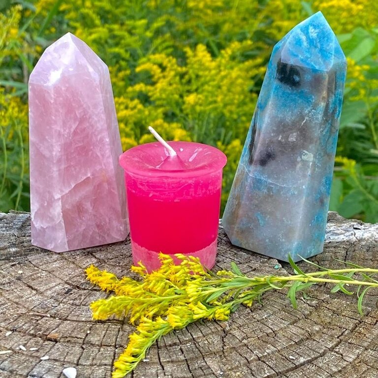 Luna Ignis Crystal Journey Reiki Charged Herbal Magic Spell Votives - Manifest A Miracle