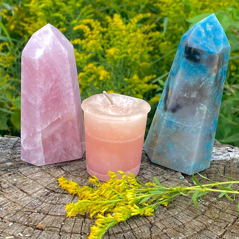 Luna Ignis Crystal Journey Reiki Charged Herbal Magic Spell Votives - Friendship
