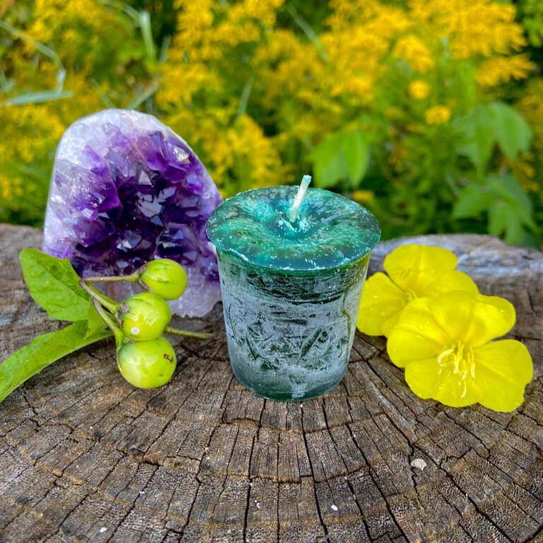 Luna Ignis Crystal Journey Reiki Charged Herbal Magic Spell Votives - Peace