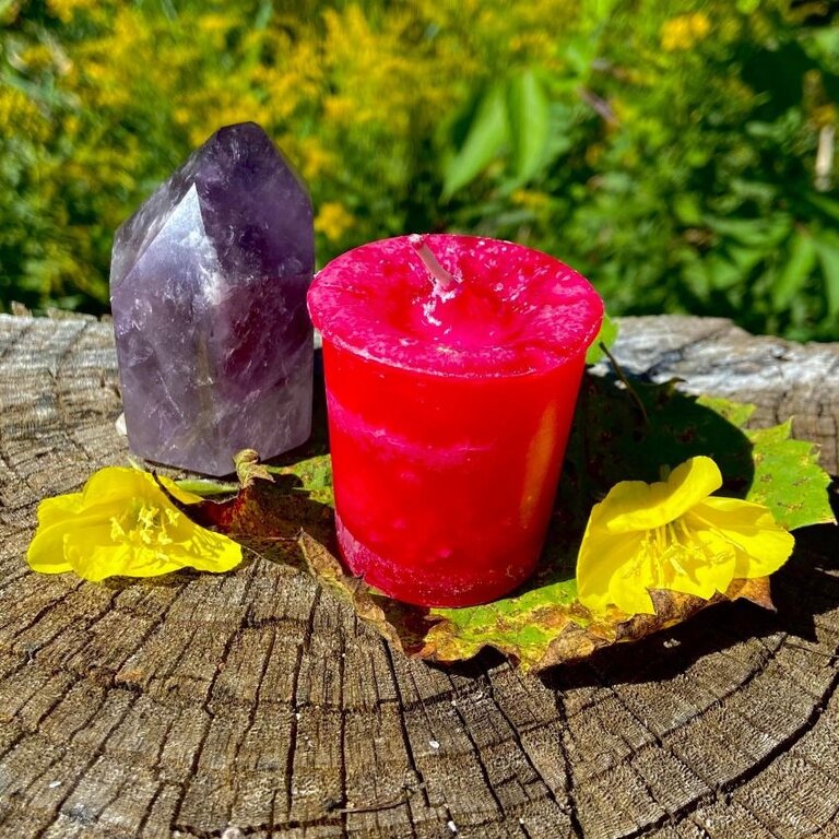 Luna Ignis Crystal Journey Reiki Charged Herbal Magic Spell Votives - Wisdom