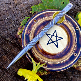 Luna Ignis Cunning Craft Iron Burin or Candle Scribe With Vine Twist