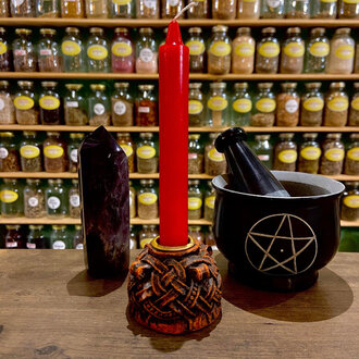 Luna Ignis Red Household Size Spell Candle Luna Ignis Red Household Size Spell Candle