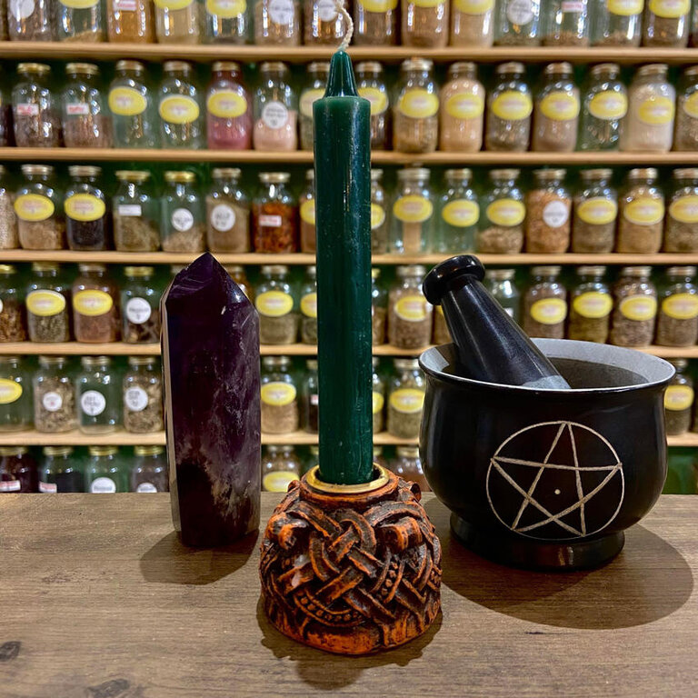 Luna Ignis Green Household Size Spell Candle