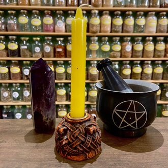 Luna Ignis Yellow Household Size Spell Candle Luna Ignis Yellow Household Size Spell Candle