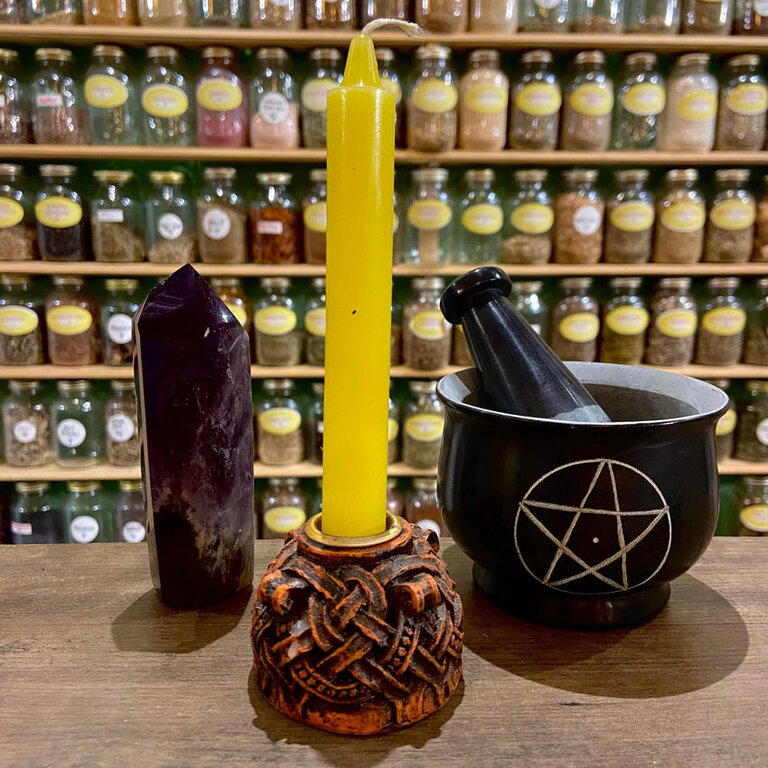 Luna Ignis Yellow Household Size Spell Candle
