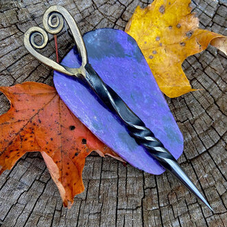 Luna Ignis Celtic Heart Iron Burin or Candle Scribe Double Twist Brass Plated