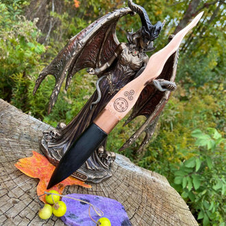 Luna Ignis Copper and Ebony Lilith Athame Triskelion