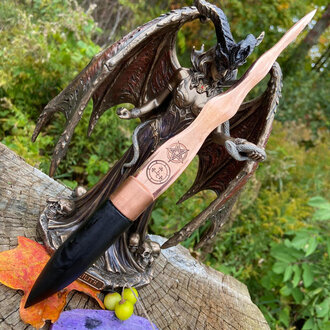 Luna Ignis Copper and Ebony Lilith Athame Averse Pentagram