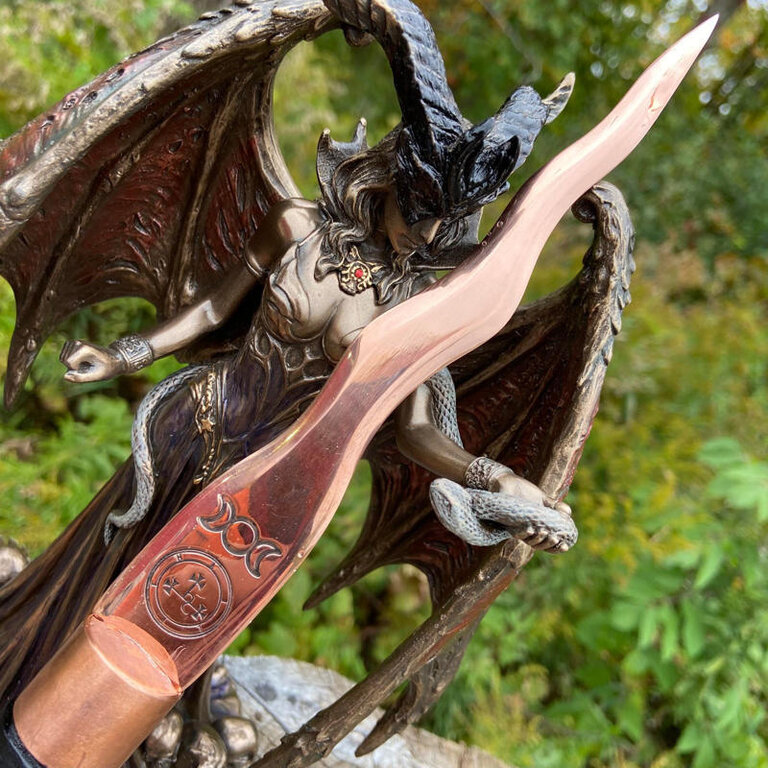 Luna Ignis Copper and Ebony Lilith Athame Triple Moon