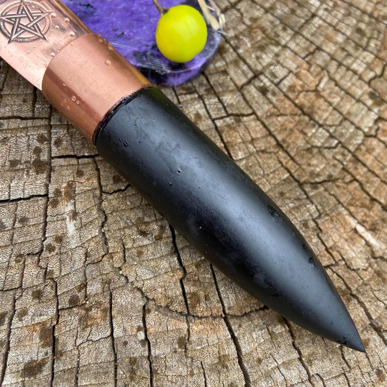 Luna Ignis Copper and Ebony Lilith Athame Reverse Pentacle