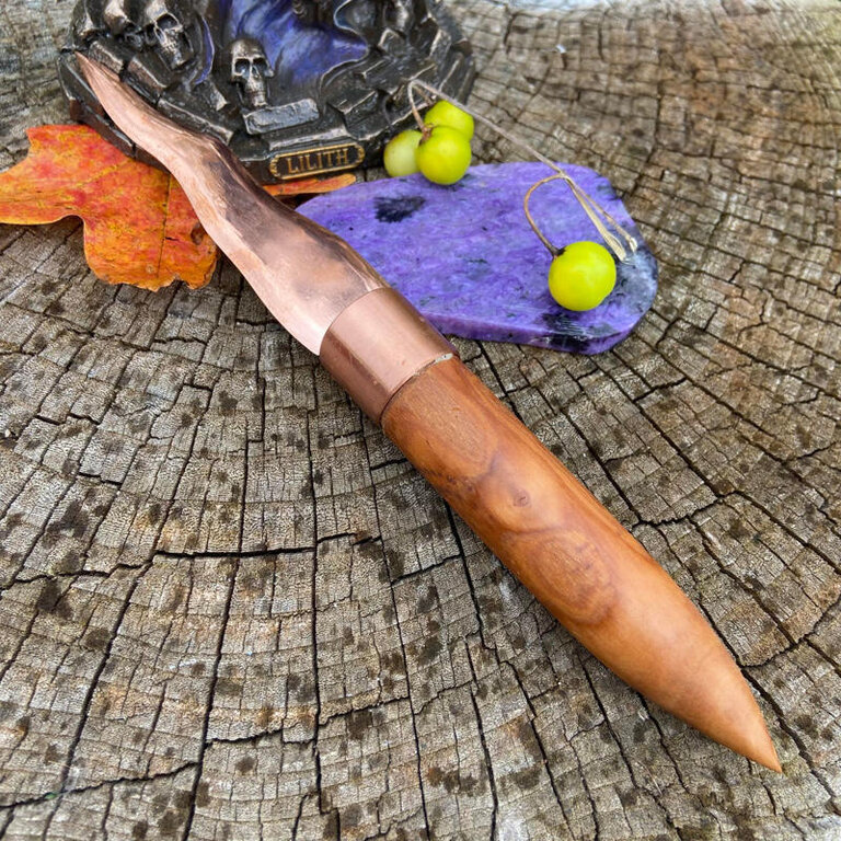 Luna Ignis Copper and Apple Lilith Athame Cunning Craft