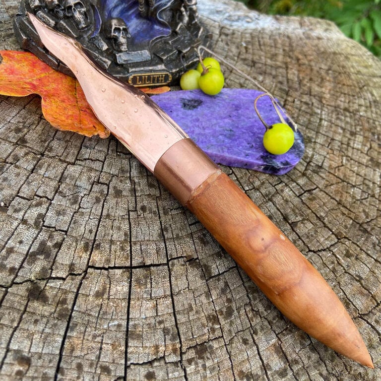 Luna Ignis Copper and Apple Lilith Athame Upside Down pentacle Cunning Craft
