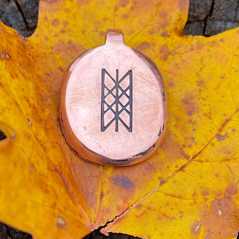 Luna Ignis Luna Ignis Hand Crafted Copper Web Of Wyrd Amulet pendant