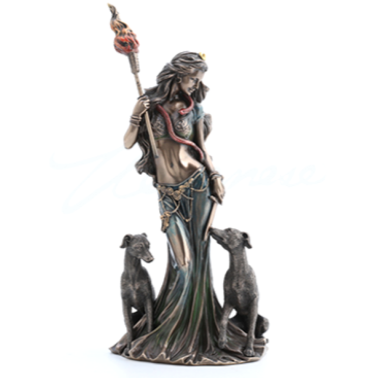 Luna Ignis Hecate Greek Goddess of Magic and Her Hounds (9-1/4 inch)