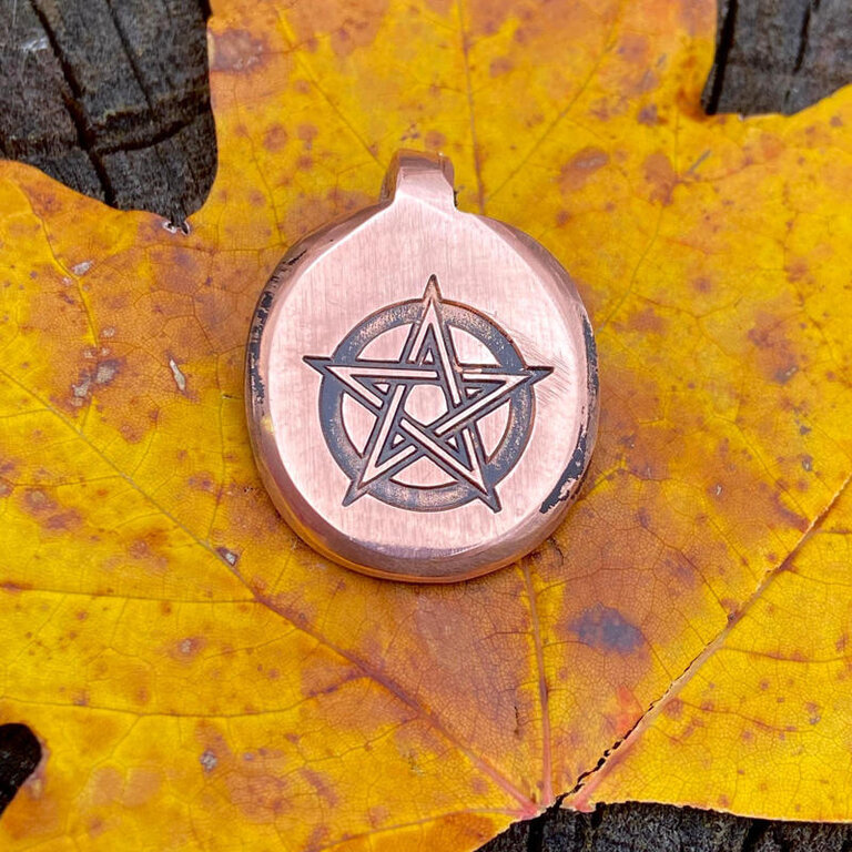 Luna Ignis Luna Ignis Hand Crafted Copper Pentagram Amulet pendant