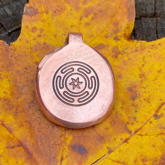Luna Ignis Luna Ignis Hand Crafted Copper Hecate's Wheel Amulet pendant Luna Ignis Luna Ignis Hand Crafted Copper Hecate's Wheel Amulet pendant