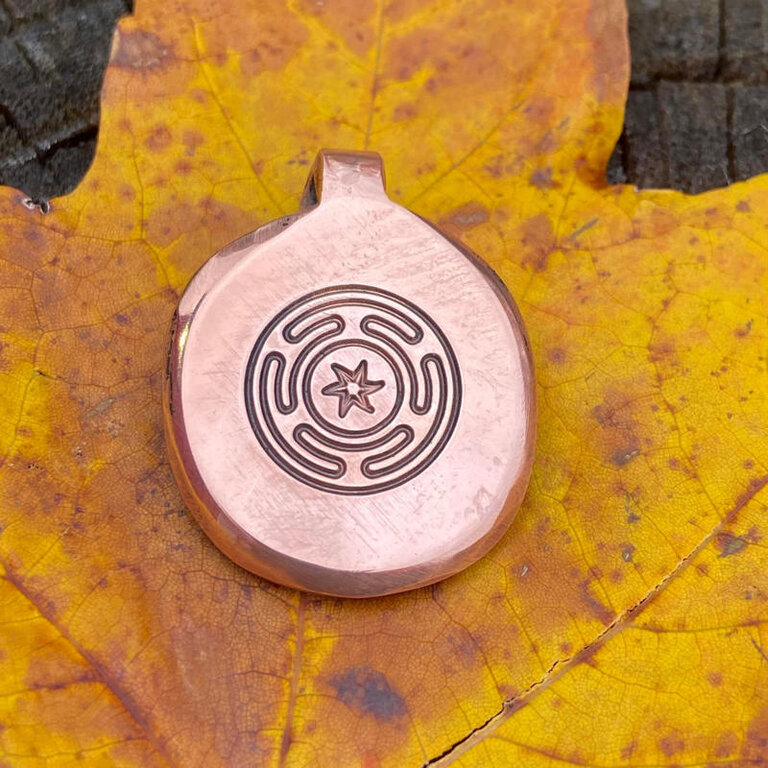 Luna Ignis Luna Ignis Hand Crafted Copper Hecate's Wheel Amulet pendant