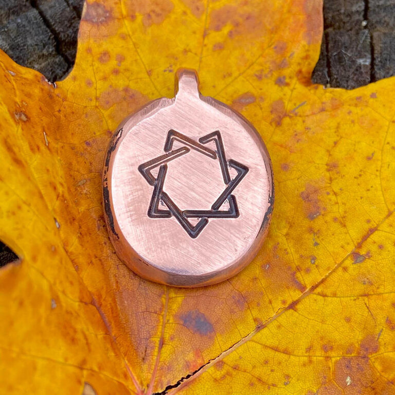 Luna Ignis Luna Ignis Hand Crafted Copper Star Of Babalon Amulet pendant