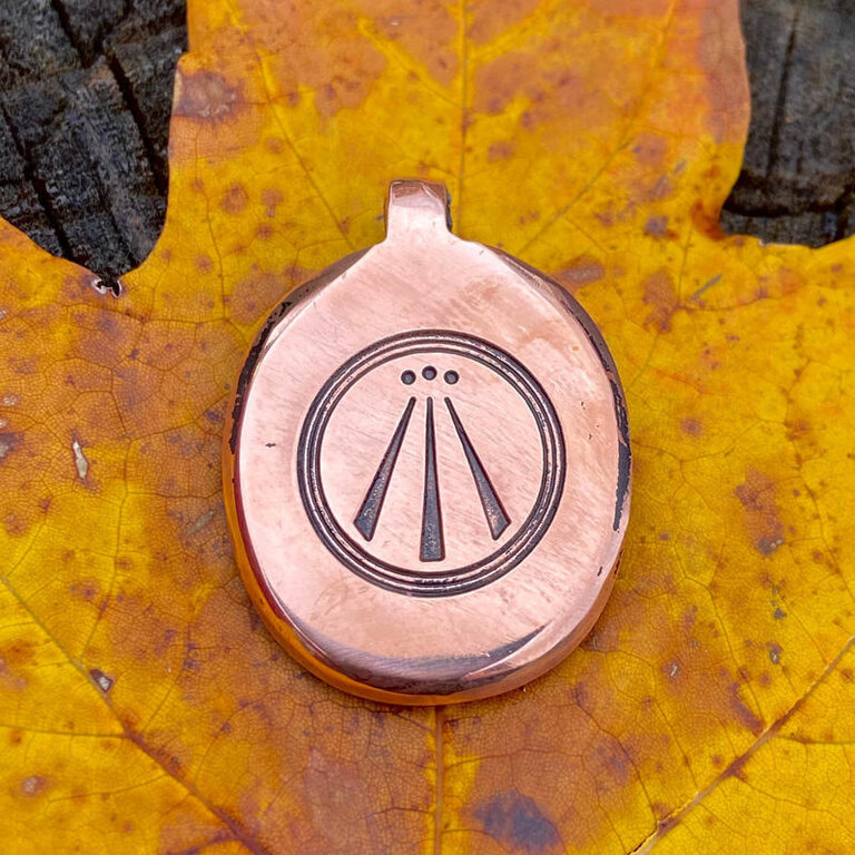 Luna Ignis Luna Ignis Hand Crafted Copper Awen Amulet pendant