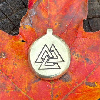 Luna Ignis Luna Ignis Hand Crafted Brass Valknut Amulet pendant Luna Ignis Luna Ignis Hand Crafted Brass Valknut Amulet pendant