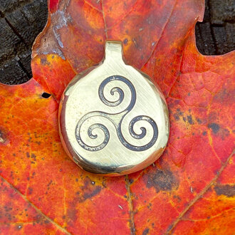 Luna Ignis Luna Ignis Hand Crafted Brass Triskelion Amulet pendant Luna Ignis Luna Ignis Hand Crafted Brass Triskelion Amulet pendant