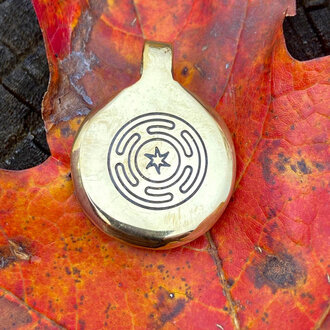 Luna Ignis Luna Ignis Hand Crafted Brass Hecate's Wheel Amulet pendant Luna Ignis Luna Ignis Hand Crafted Brass Hecate's Wheel Amulet pendant