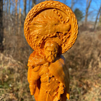 Luna Ignis Wooden Tyr Statue Hand Carved Luna Ignis Wooden Tyr Statue Hand Carved