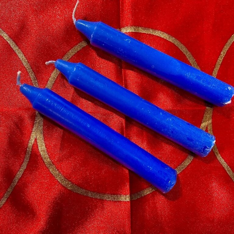 Luna Ignis Three Dark Blue Chime Spell Candles At 35c Each