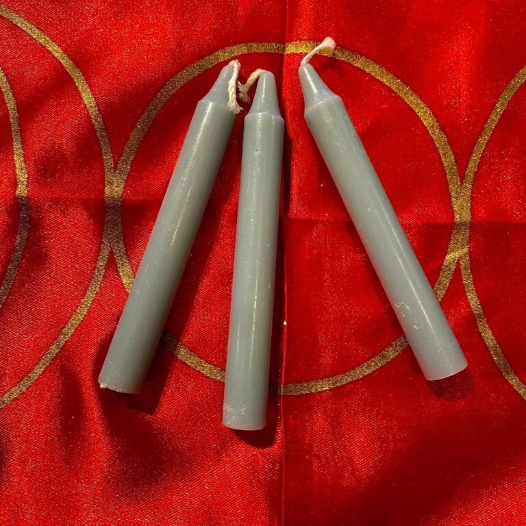 Luna Ignis Three Grey Chime Spell Candles At 35c Each