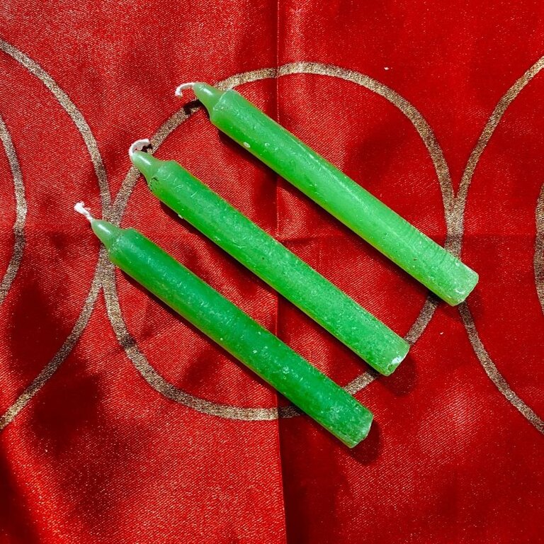 Luna Ignis Three Light Green Chime Spell Candles At 35c Each