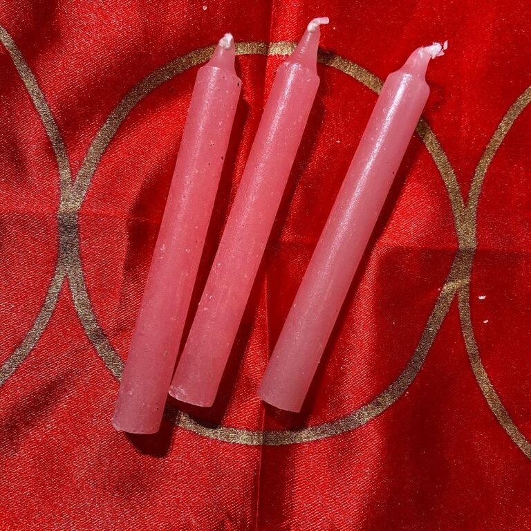 Luna Ignis Three Pink Chime Spell Candles  At 35c Each
