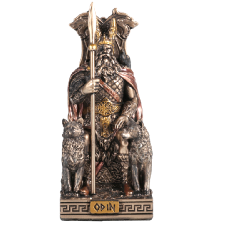 Luna Ignis Norse Mini Statue - Odin [on Throne] (Bronze)