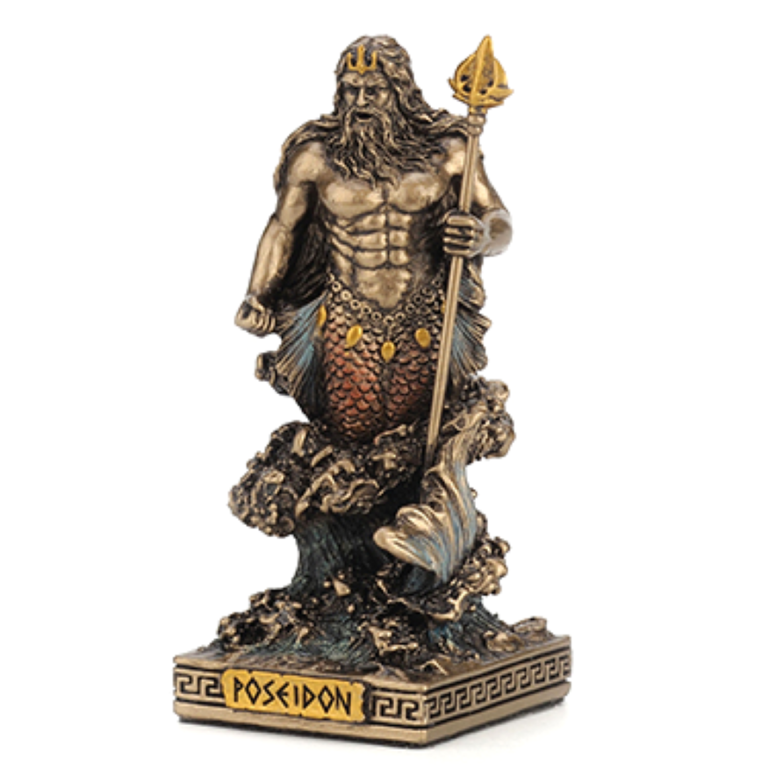 Luna Ignis Greek Mini Statue - Poseidon (Bronze)