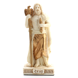 Luna Ignis Greek Mini Statue - Zeus (White & Gold) Luna Ignis Greek Mini Statue - Zeus (White & Gold)