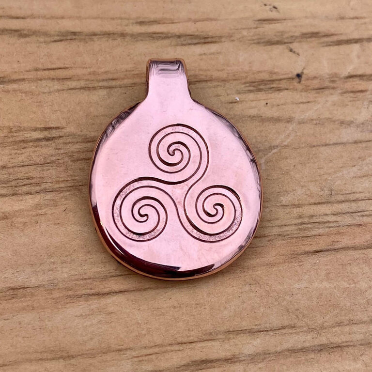 Luna Ignis Luna Ignis Hand Crafted Copper Triskelion Amulet pendant