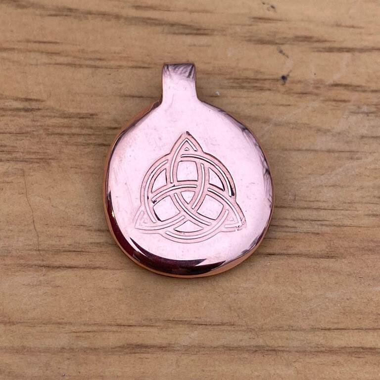 Luna Ignis Luna Ignis Hand Crafted Copper Triquetra Amulet pendant
