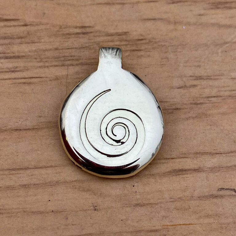 Luna Ignis Luna Ignis Hand Crafted Brass Neolithic Spiral Amulet pendant