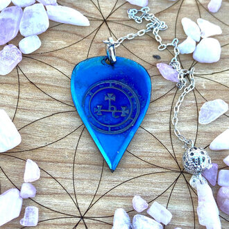 Luna Ignis Luna Ignis Pendulum Hand forged colorized iron with Lilith Sigil Luna Ignis Luna Ignis Pendulum Hand forged colorized iron with Lilith Sigil