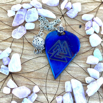 Luna Ignis Luna Ignis Pendulum Hand forged colorized iron with Valknut Luna Ignis Luna Ignis Pendulum Hand forged colorized iron with Valknut
